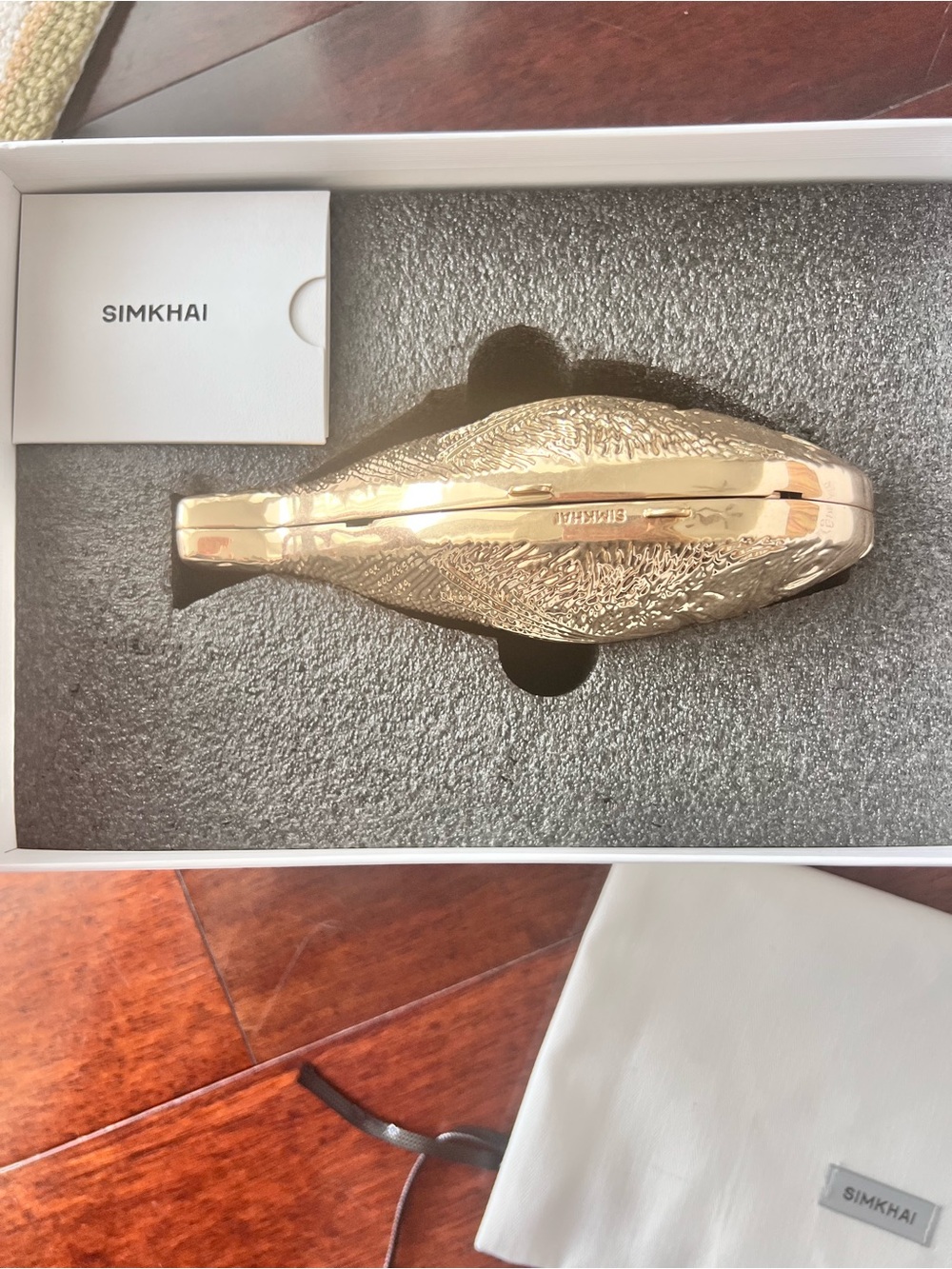 SIMKHAI Gold Fish Clutch Wristlet - Picture 2 of 6